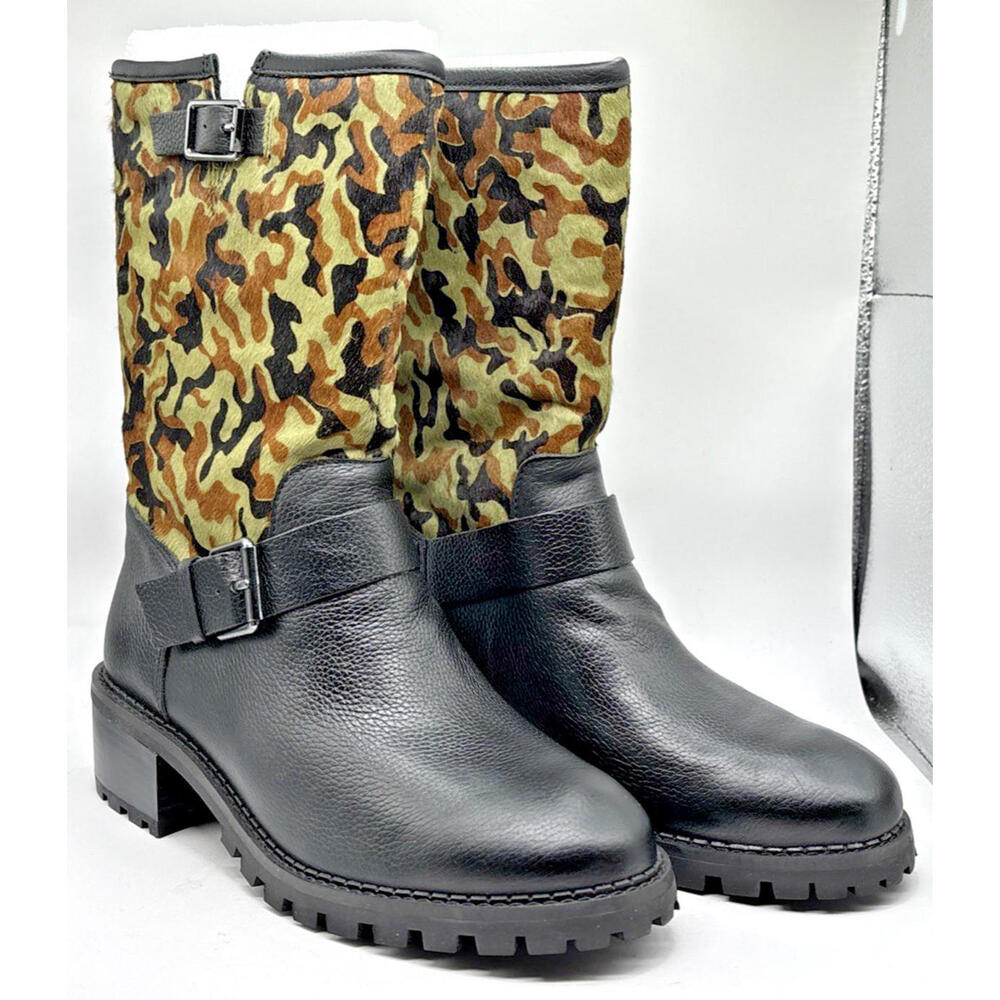 LOGO by Lori Goldsty\ein Paige Camo Boots Leather NEW no box 7.5M